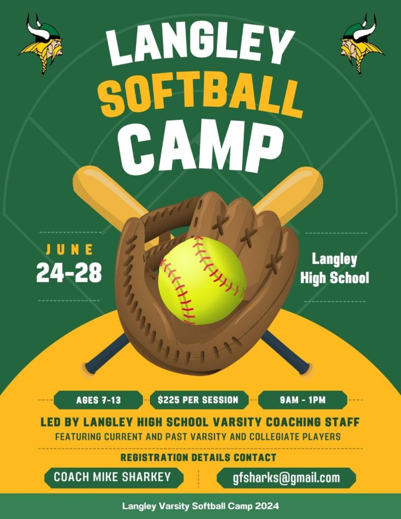Langley Softball Camp June 2428, 2024 Langley Boosters